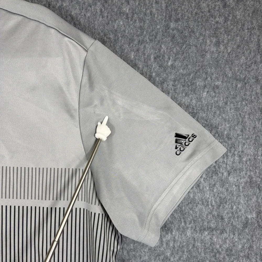 Adidas Golf Polo Shirt Men XL Gray Short Sleeve Preppy‎